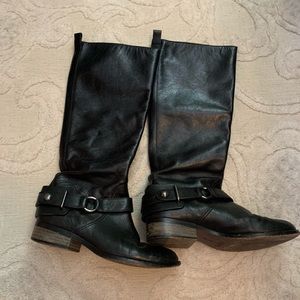 Black leather Coach boots